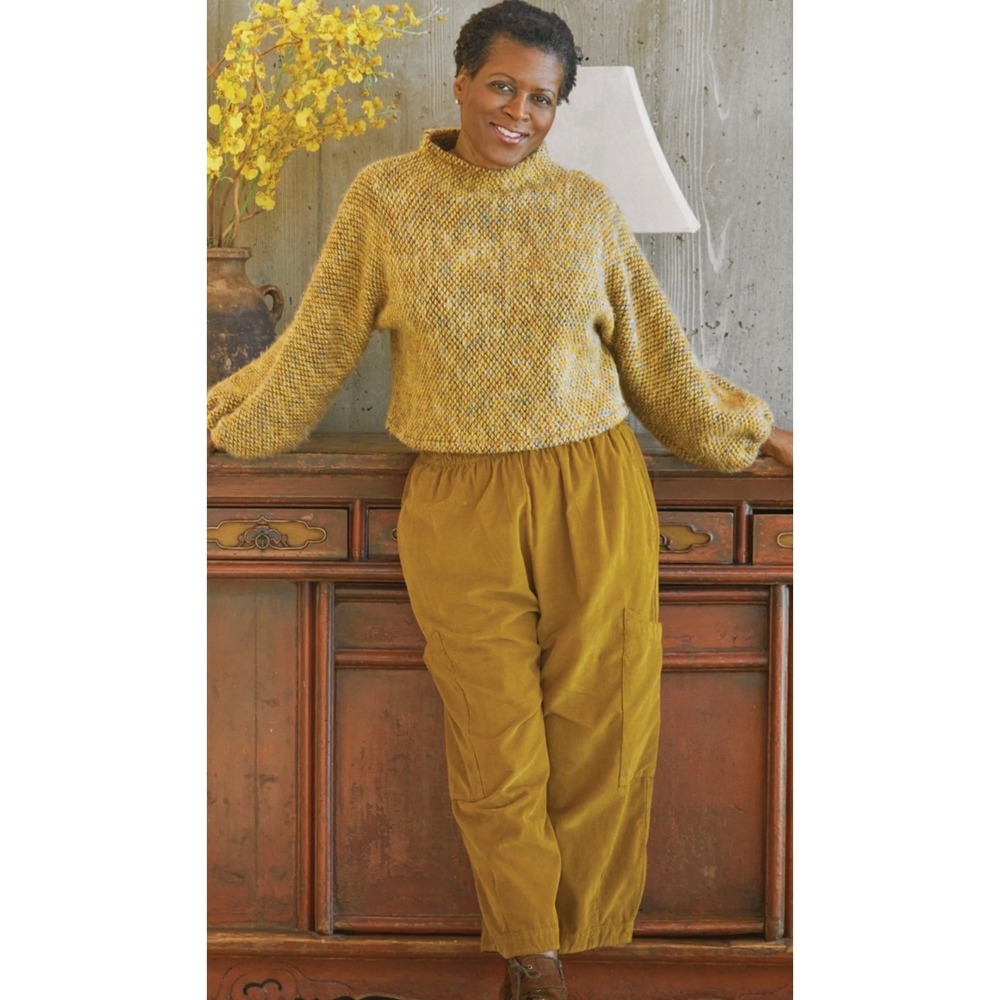 Bryn Walker Pasha Chartreuse Cotton Lagenlook Crop Pants XS